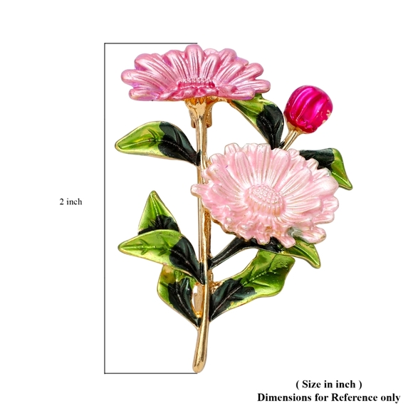 Daisy Brooch, gift boxed for Mom. Bright Colors Enameled. - Picture 2 of 6